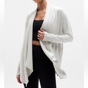 Athleta Pranayama Restore Wrap Cardigan Light Gray Heather Size XXS